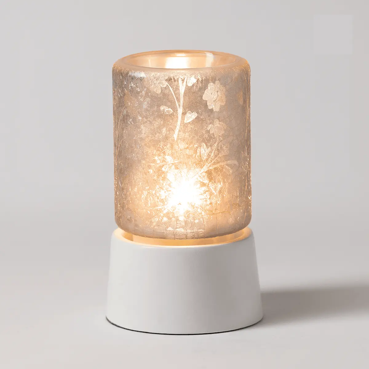 Elektrische Miniduftlampe Silver Stem mit Unterteil für den Tisch